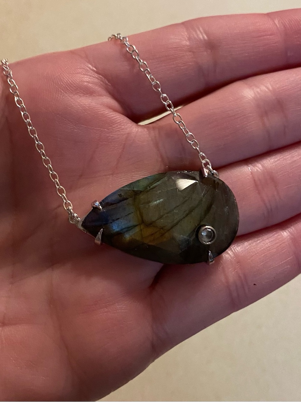 Heather Hawkins Labradorite Teardrop Pendant Necklace